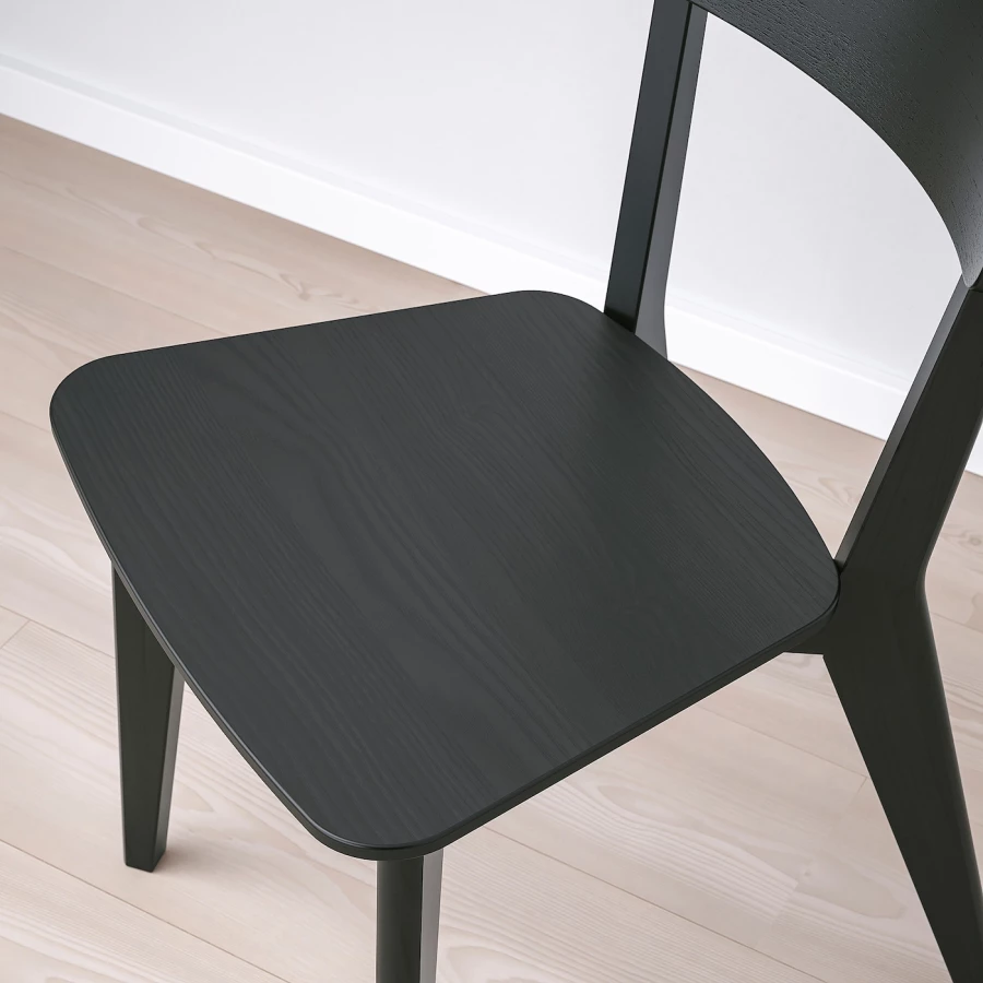 Стол и 4 стула - LISABO / LISABO IKEA/ ЛИСАБО ИКЕА, 140х78х74 см, черный (изображение №5)
