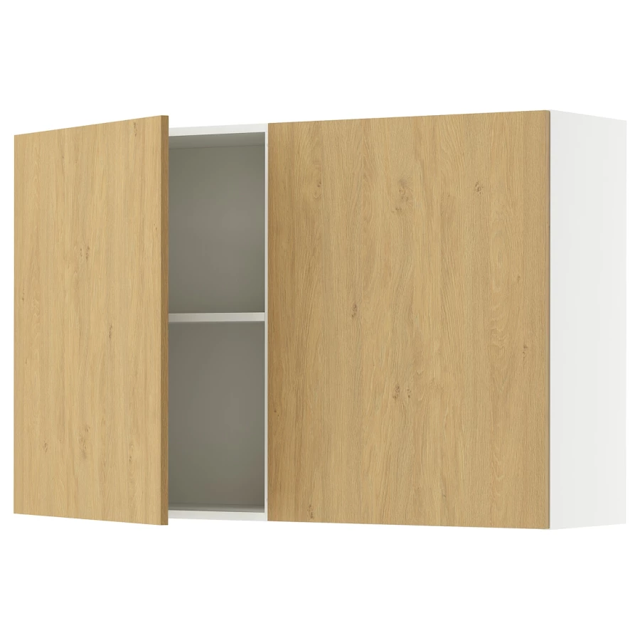 Кухонный навесной шкаф - IKEA KNOXHULT/КНОКСХУЛЬТ ИКЕА, 120x75х31 см, белый/под беленный дуб (изображение №1)