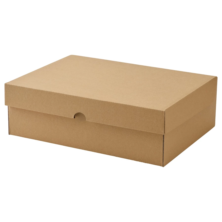 Коробка с крышкой - VATTENTRAG  IKEA/ ВАТТЕНТРАГ ИКЕА, 32х23х10 см,  бежевый (изображение №1)