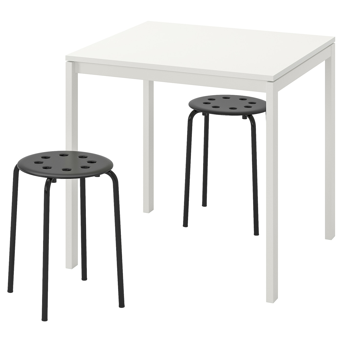 Кухонный стол - MELLTORP/MARIUS IKEA/ МЕЛЛЬТОРП /МАРИУС ИКЕА, 75х75х74 см, белый/черный