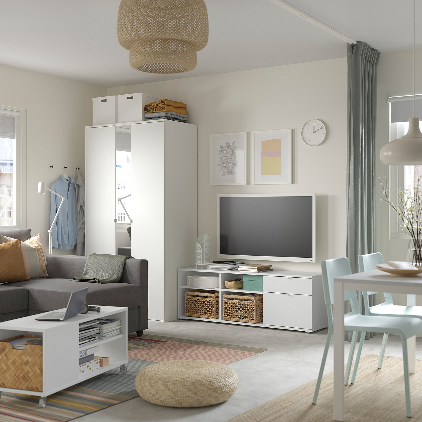 Шкаф - VIHALS IKEA/ВИХАЛС ИКЕА,200x57x200, белый за 58338 рублей в