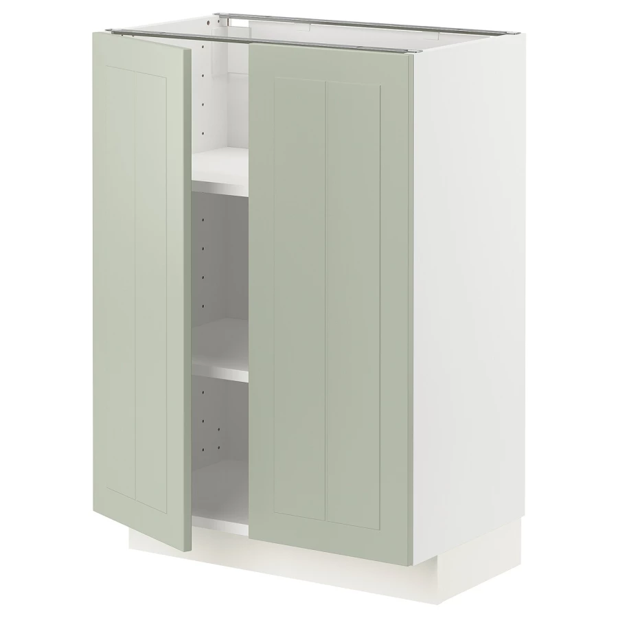 Напольный шкаф - IKEA METOD, 88x39x60см, белый/светло-зеленый, МЕТОД ИКЕА (изображение №1)