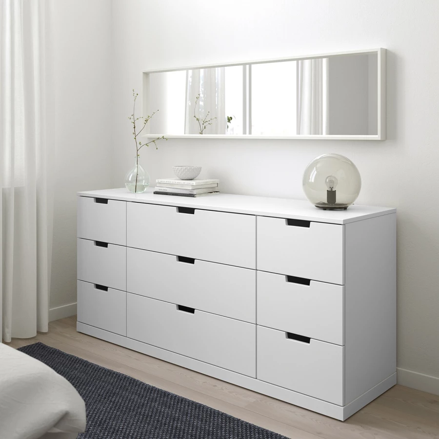 Комод - IKEA NORDLI/НОРДЛИ ИКЕА, 47х76х160 см, белый (изображение №2)