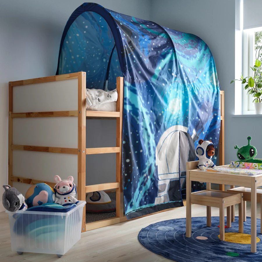 Балдахин на кровать - KURA IKEA/КЮРА ИКЕА, 68x165x97 см, синий (изображение №2)