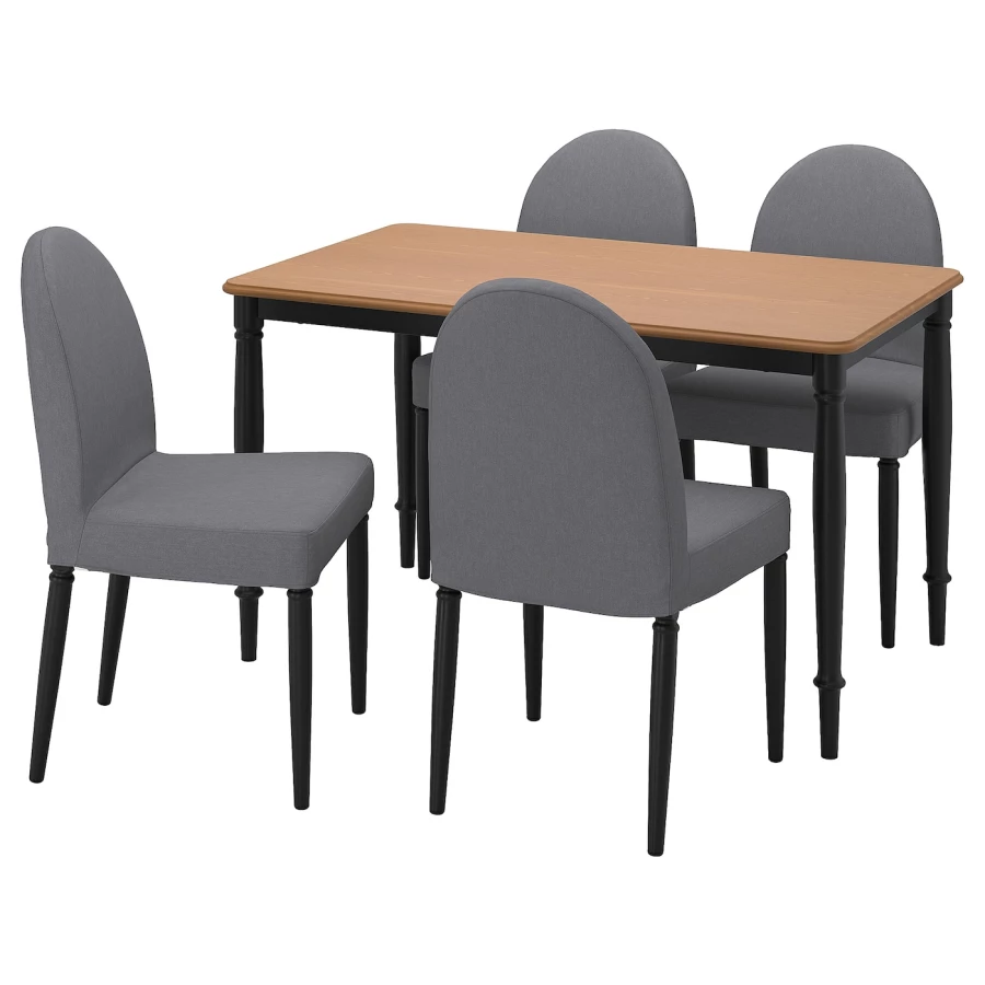 Стол и 4 стула - DANDERYD / DANDERYD IKEA/ ДАНДЕРИД ИКЕА, 130х80х75 см, бежевый/серый (изображение №1)
