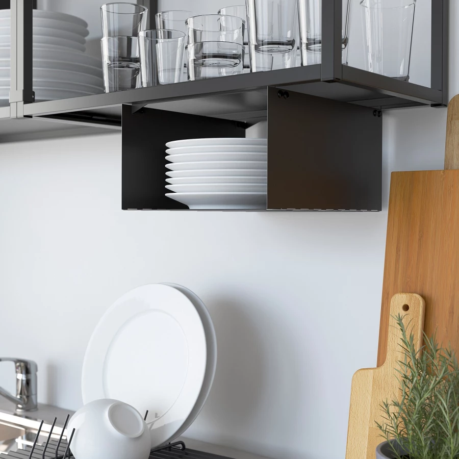 Кухня - ENHET  IKEA/ ЭНХЕТ ИКЕА, 243х222 см, белый/черный (изображение №8)