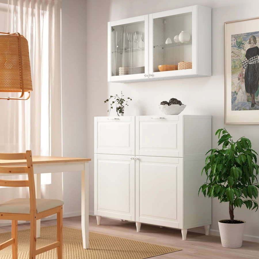 Комбинация для хранения - IKEA BESTÅ/BESTA, 120х42х213 см, белый, БЕСТО ИКЕА (изображение №6)