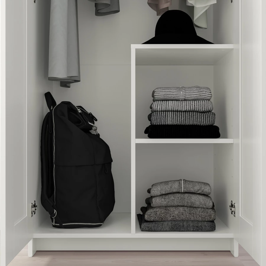 Шкаф платяной 2-дверный - IKEA BRIMNES/БРИМНЭС/БРИМНЕС ИКЕА, 78х190 см, белый, (изображение №5)