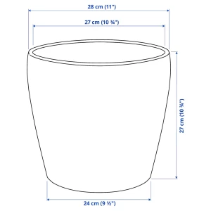 Второе фото. Кашпо - IKEA PERSILLADE, 24 см, темно-серый, ПЕРСИЛЛАДЕ ИКЕА