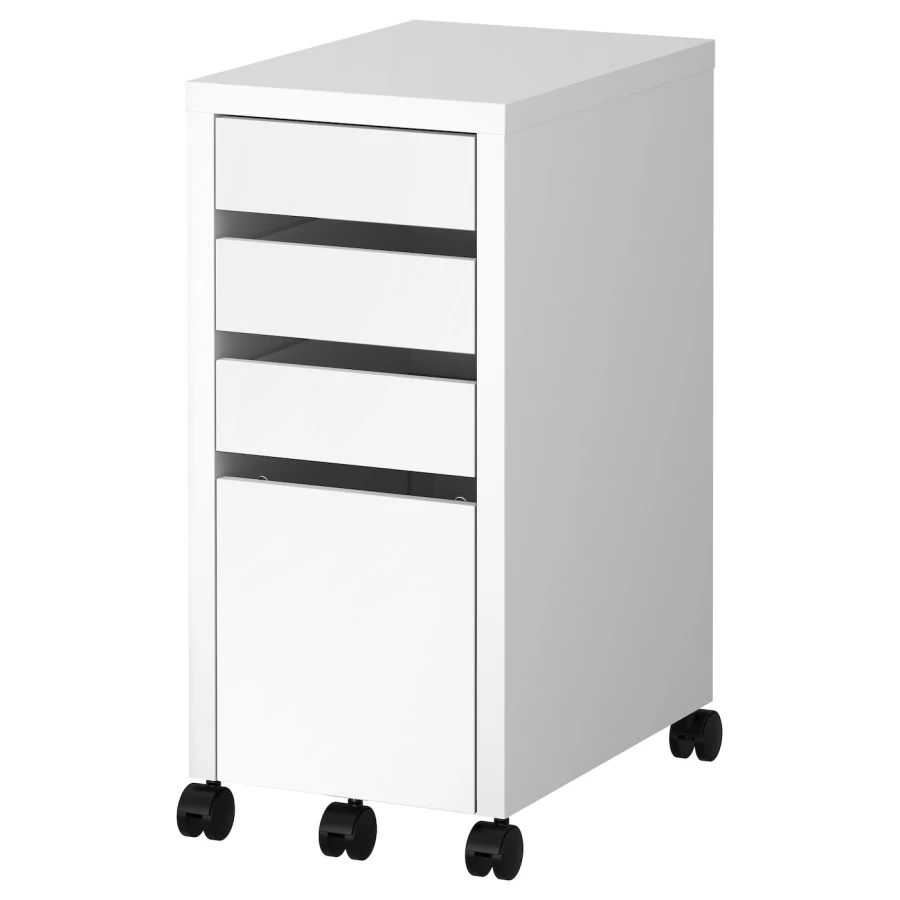 Комод с местом для документов - IKEA MICKE/МИККЕ ИКЕА, 35х50х75 см, белый (изображение №1)