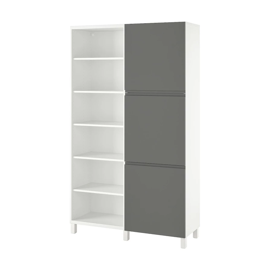 Книжный шкаф с дверцей - IKEA BESTA, 120x42x202 см, белый, БЕСТО ИКЕА (изображение №1)