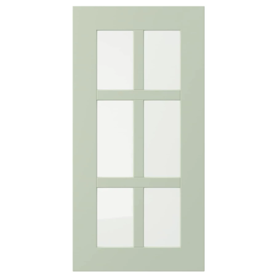 Дверца со стеклом - IKEA STENSUND, 60х30 см, светло-зеленый, СТЕНСУНД ИКЕА (изображение №1)