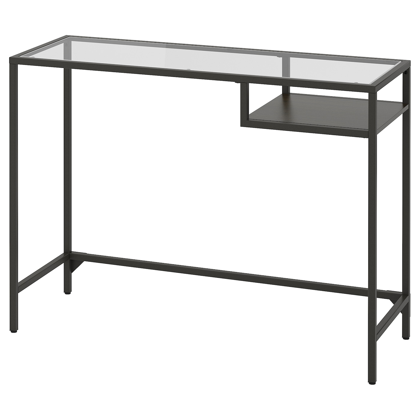 Стол для ноутбука - IKEA VITTSJÖ/VITTSJO, 100х36 см, стекло/черно-коричневый, ВИТШЁ/ВИТШЕ ИКЕА