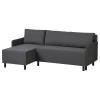 3-местный диван с кушеткой - IKEA BRUKSVARA/БРУКСВАРА ИКЕА, 203х85х80 см, черный