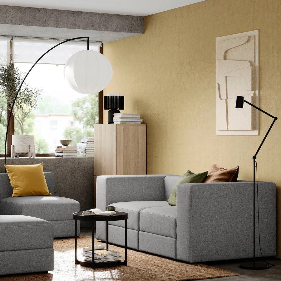 2-местный диван - IKEA JÄTTEBO/JATTEBO, 71x95x190см, серый/светло-серый, ЙЕТТЕБО ИКЕА (изображение №2)