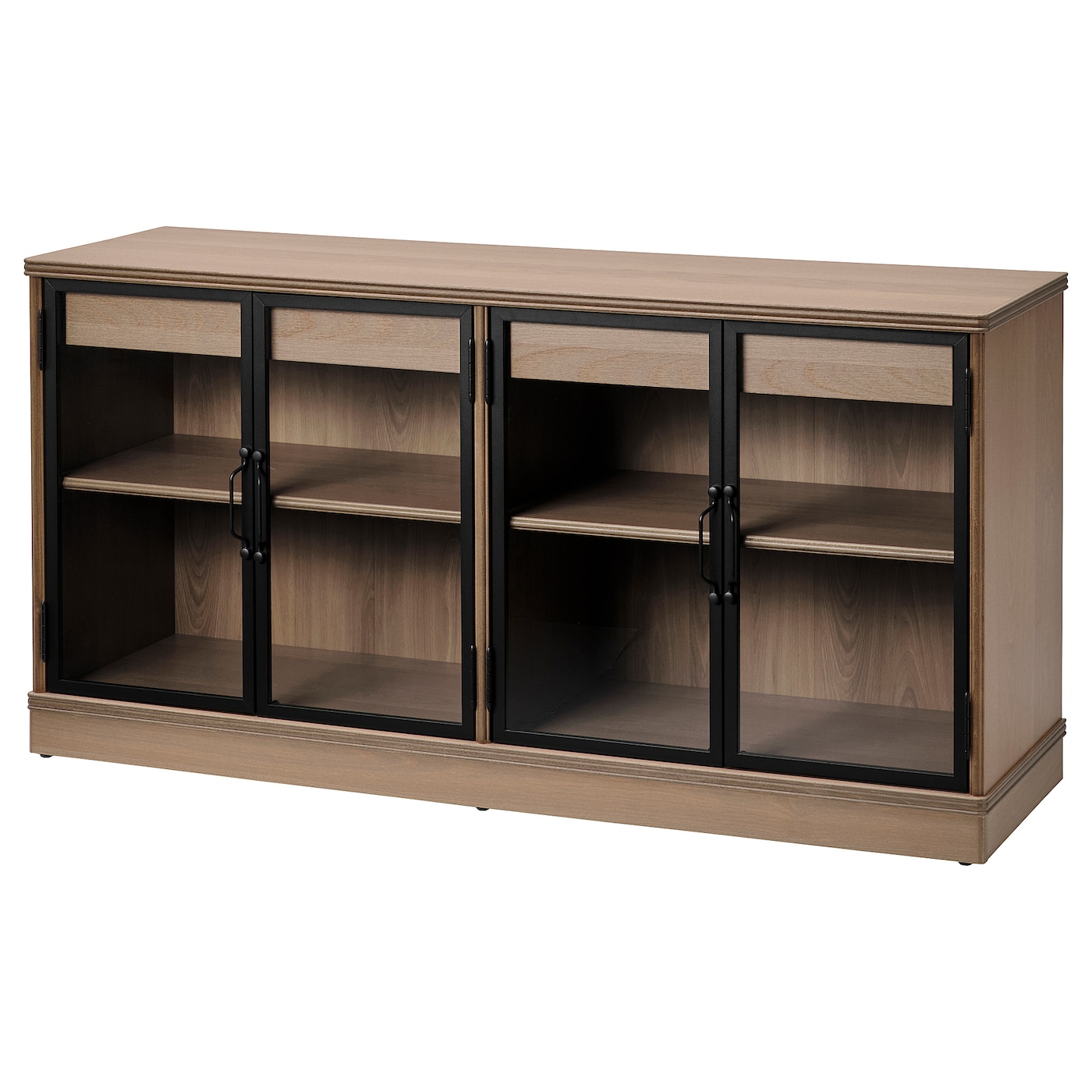 Шкаф для хранения  - LANESUND IKEA/ ЛАНЕСУНД ИКЕА, 161x47x81 см, коричневый/прозрачный