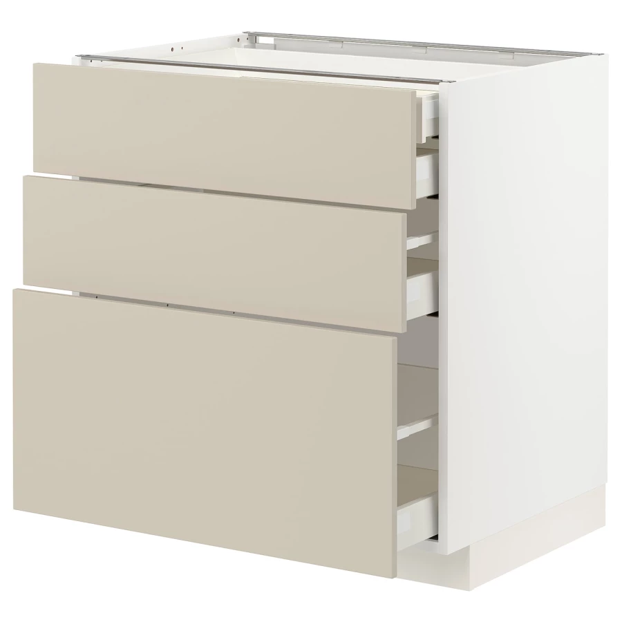 Напольный шкаф  - IKEA METOD MAXIMERA, 88x61,6x80см, белый/бежевый, МЕТОД МАКСИМЕРА ИКЕА (изображение №1)