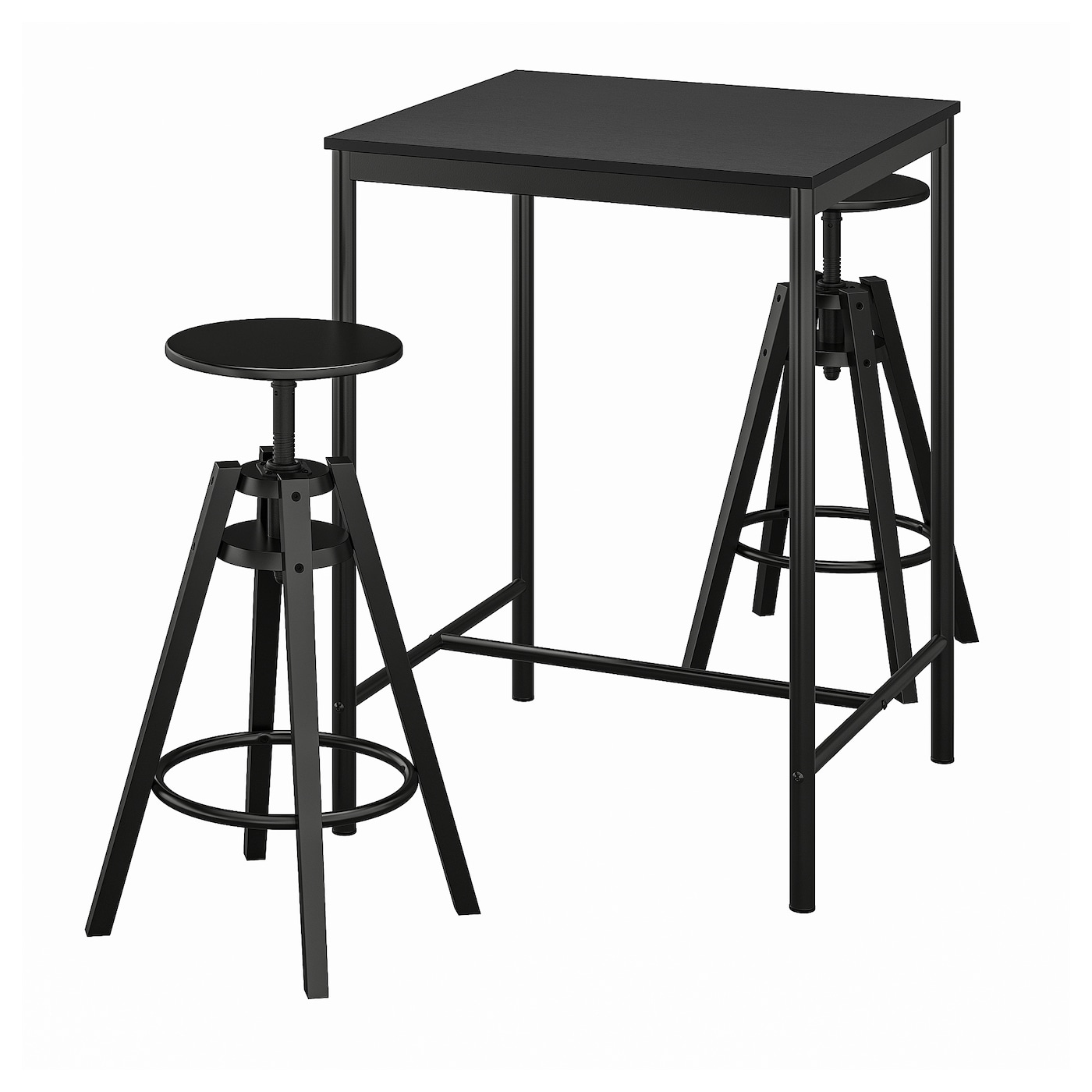 Стол и 2 барных стула - SANDSBERG/DALFRED IKEA /САНДСБЕРГ/ДАЛЬФРЕД ИКЕА, 67х67х90 см, черный