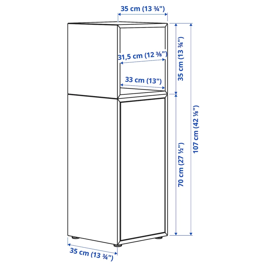 Комбинация для хранения - EKET IKEA/ЭКЕТ ИКЕА, 35x35x107 белый (изображение №4)