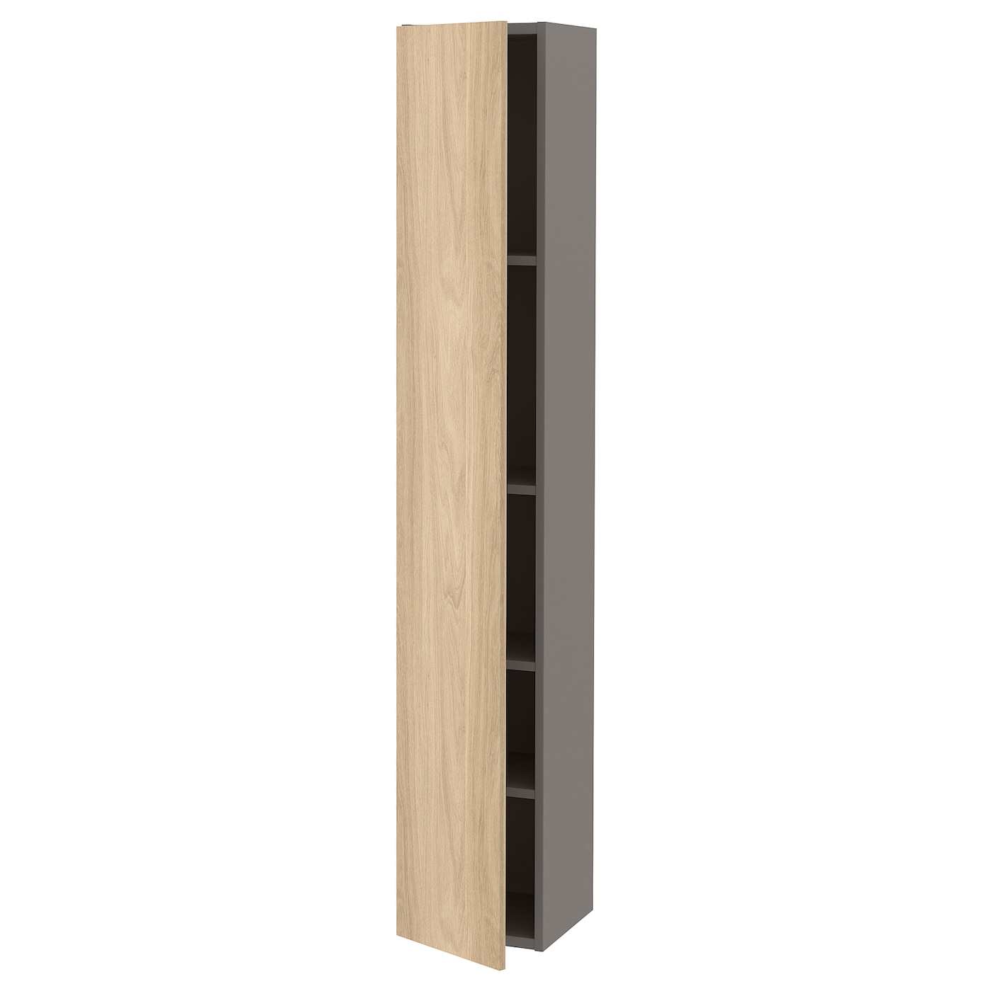 Высокий шкаф с дверцами - IKEA ENHET, бежевый/светло-коричневый, 30х32х180 см, ЭНХЕТ ИКЕА