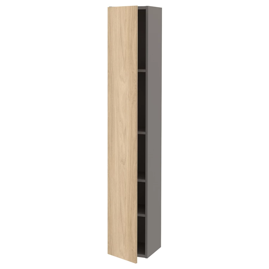Высокий шкаф с дверцами - IKEA ENHET, бежевый/светло-коричневый, 30х32х180 см, ЭНХЕТ ИКЕА (изображение №1)