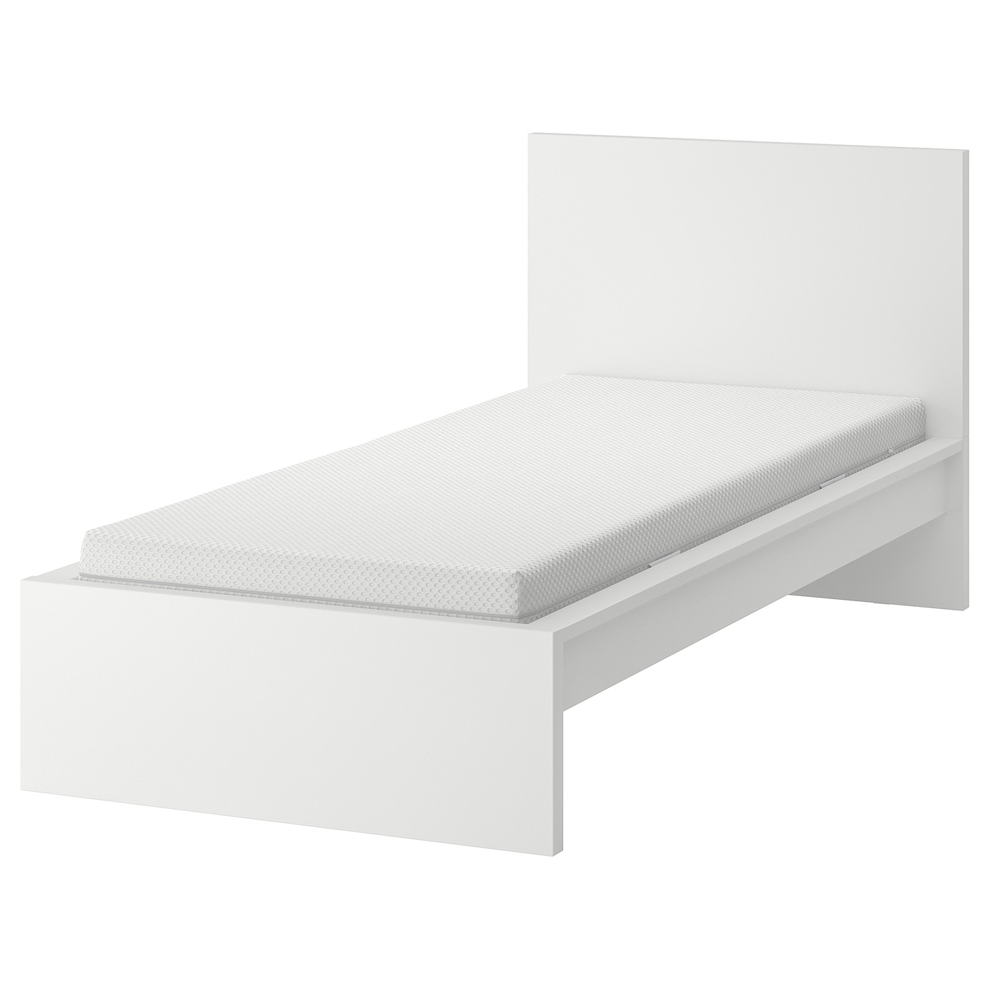 Кровать - IKEA MALM, 200х90 см, матрас жесткий, белый, МАЛЬМ ИКЕА