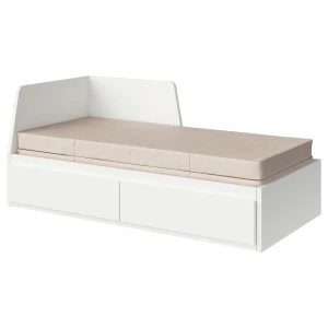 Кушетка с 2 ящиками - IKEA FLEKKE/ФЛЕККЕ ИКЕА, 86х207х88 см, белый