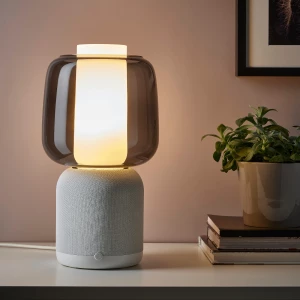 Второе фото. Колонка-лампа Wi-Fi - IKEA SYMFONISK, 16х25 см, белый/черный, СИМФОНИСК ИКЕА