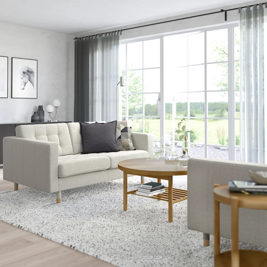 2-местный диван - IKEA LANDSKRONA/ЛАНДСКРОНА ИКЕА, 78х89х164 см, белый (изображение №2)