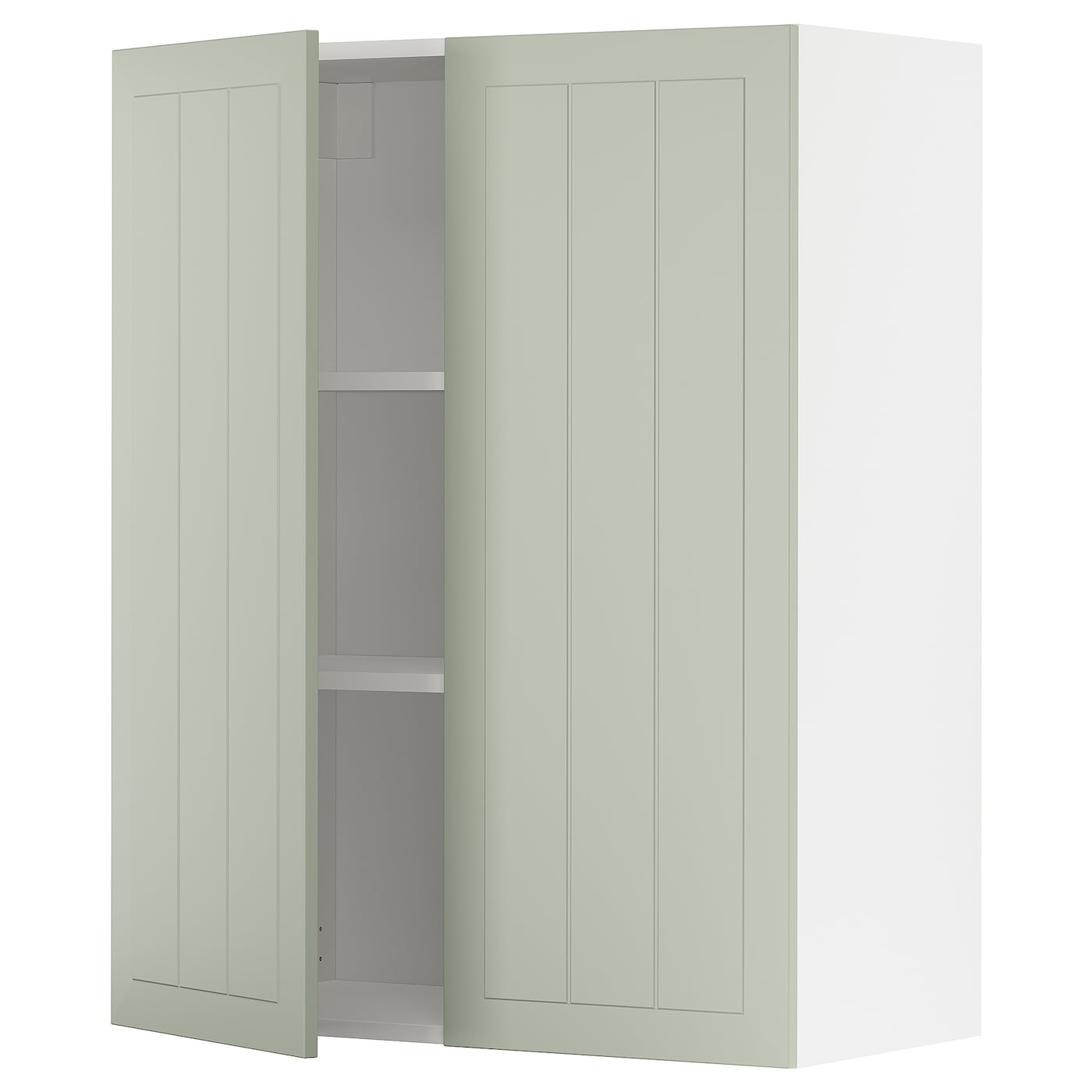 Навесной шкаф с полкой - METOD IKEA/ МЕТОД ИКЕА, 100х80 см, белый/зеленый