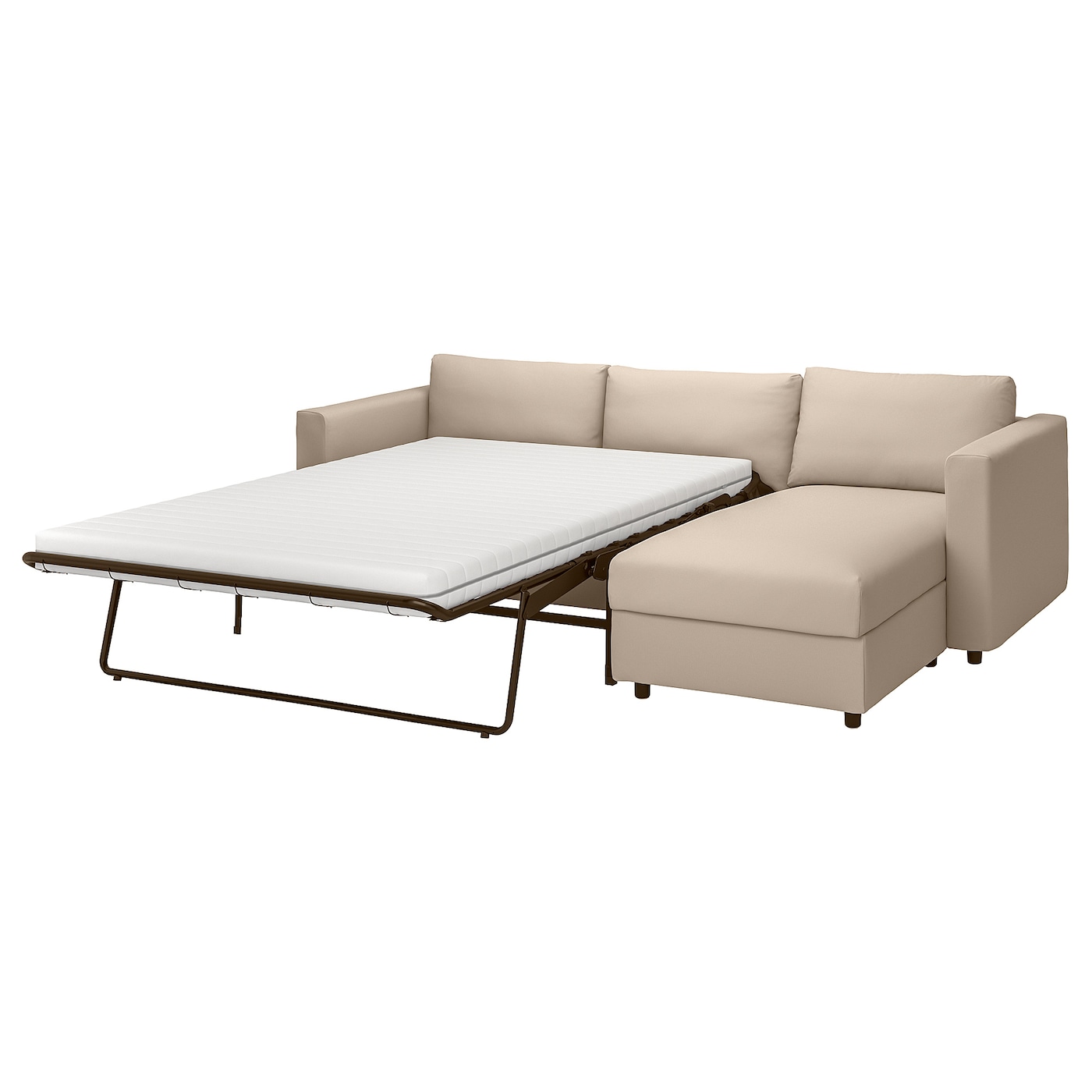 3-местный диван с шезлонгом - IKEA VIMLE, 98x271см, бежевый, ВИМЛЕ ИКЕА
