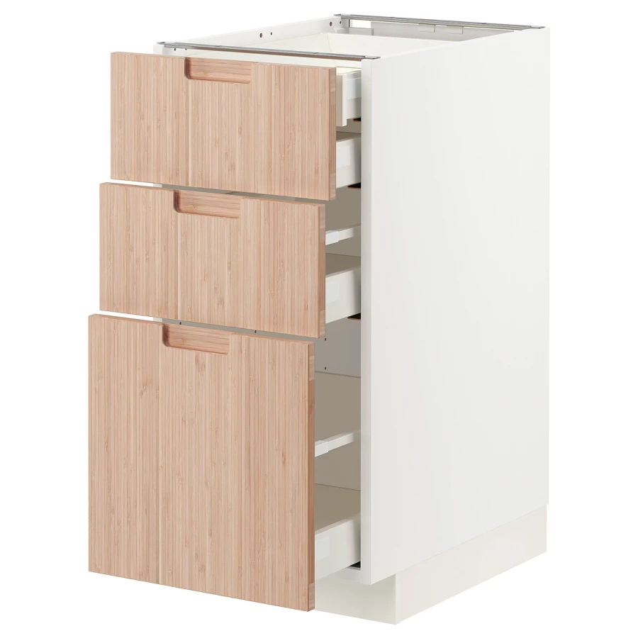 Напольный шкаф  - IKEA METOD MAXIMERA, 88x61,6x40см, белый/светло-коричневый, МЕТОД МАКСИМЕРА ИКЕА (изображение №1)