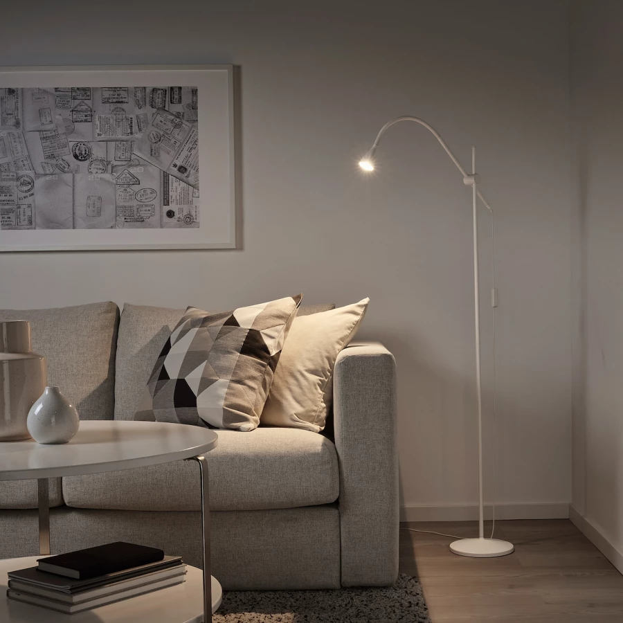 Напольные светильники - NÄVLINGE / NАVLINGE IKEA/ НЭВЛИНГЕ ИКЕА, 147 см, белый (изображение №2)
