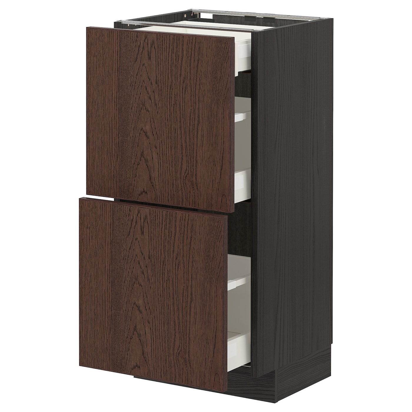 Напольный кухонный шкаф  - IKEA METOD MAXIMERA, 88x39x40см, черный/коричневый, МЕТОД МАКСИМЕРА ИКЕА