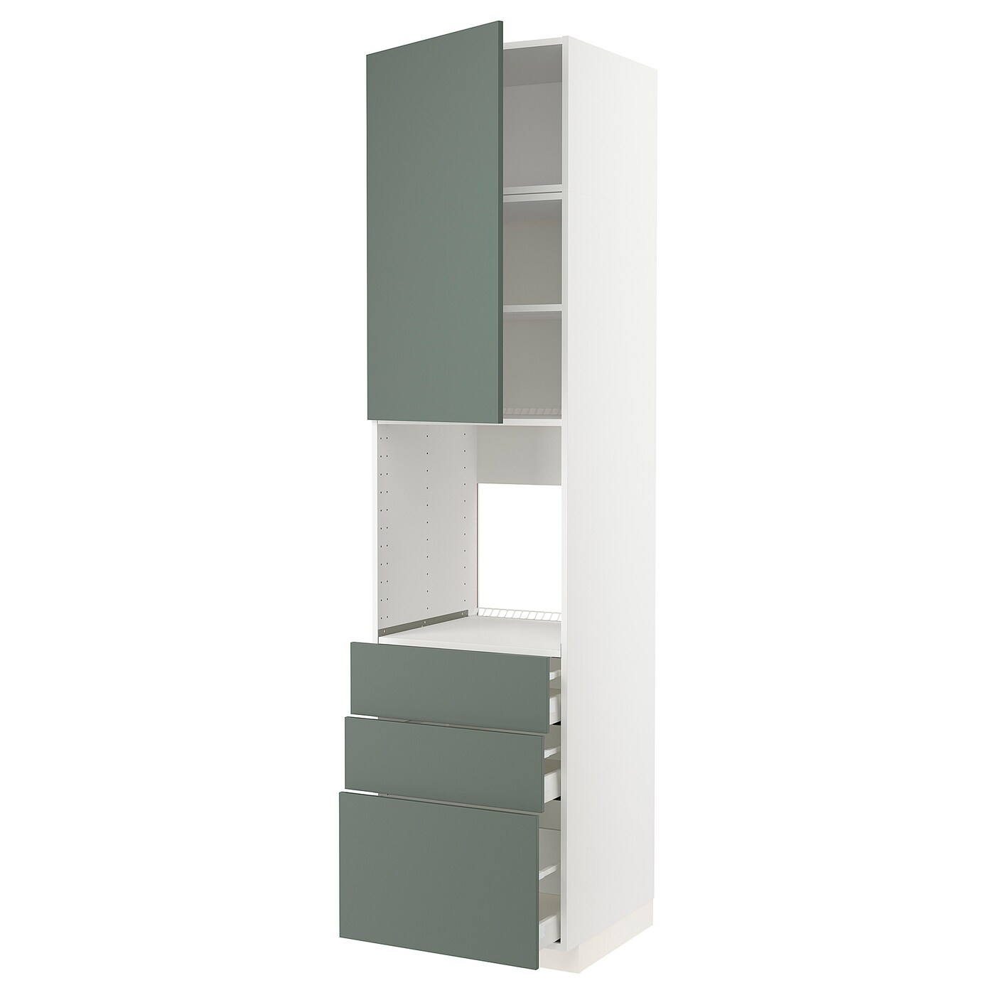 Высокий шкаф - IKEA METOD/MAXIMERA/МЕТОД/МАКСИМЕРА ИКЕА, 240х60х60 см, белый/зеленый