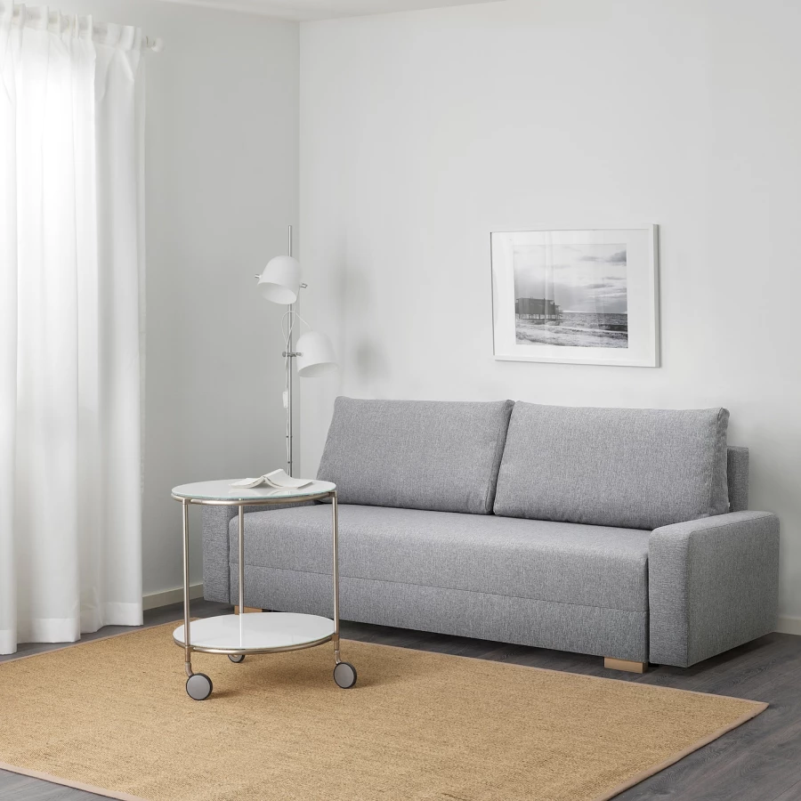3-местный диван-кровать - IKEA GRÄLVIKEN/GRALVIKEN, 74x86x225см, светло-серый, ГРАЛВИКЕН ИКЕА (изображение №3)