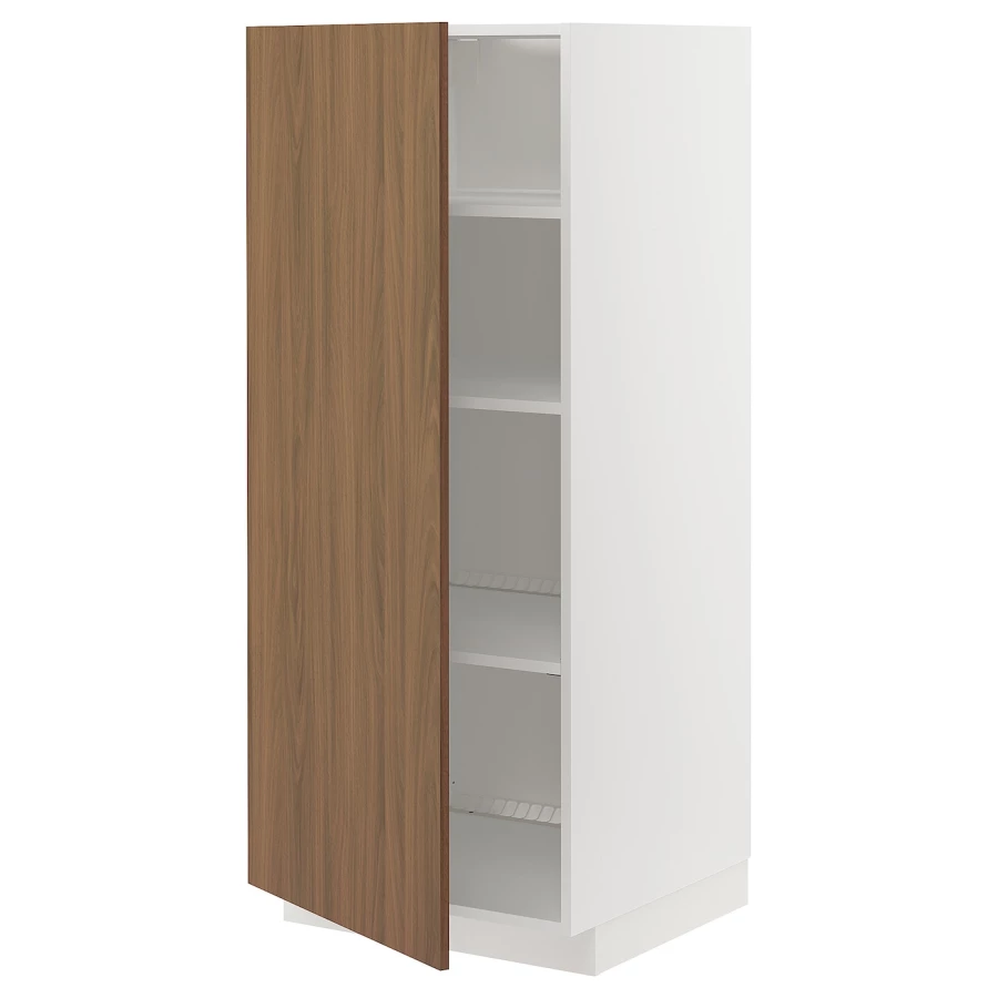 Напольный шкаф - METOD IKEA/ МЕТОД ИКЕА,  140х60хх60  см, белый/коричневый (изображение №1)