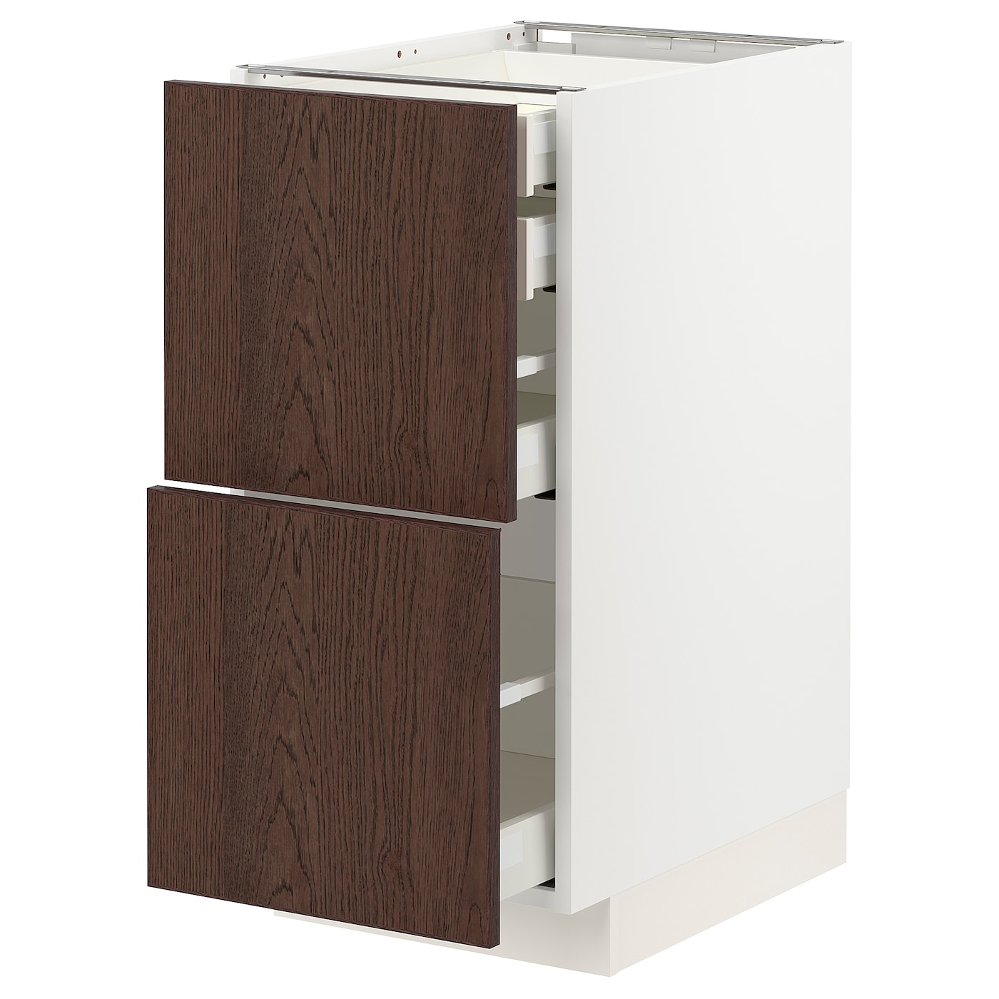 Напольный кухонный шкаф  - IKEA METOD MAXIMERA, 88x61,6x40см, белый/коричневый, МЕТОД МАКСИМЕРА ИКЕА