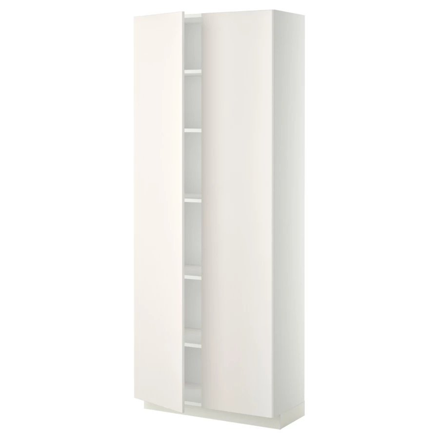 Высокий кухонный шкаф с полками - IKEA METOD/МЕТОД ИКЕА, 200х37х80 см, белый (изображение №1)