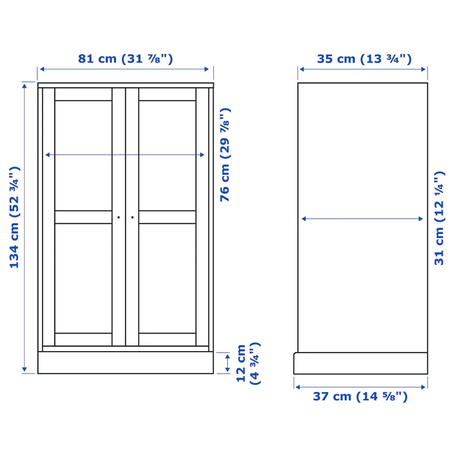 HAVSTA Шкаф-витрина с цоколем ИКЕА (изображение №5)