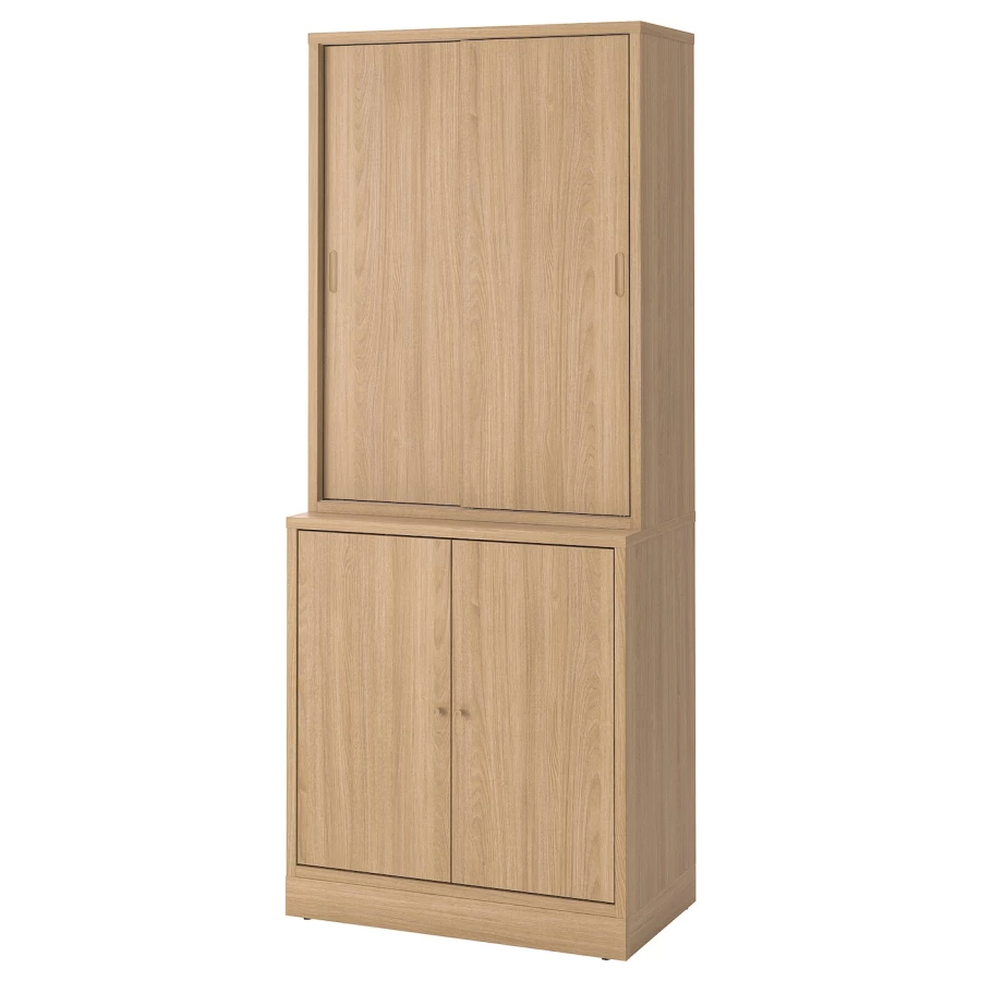 Комбинация с раздвижными дверями - IKEA TONSTAD/ТОНСТАД ИКЕА, 200х47х82 см, светло-коричневый (изображение №1)