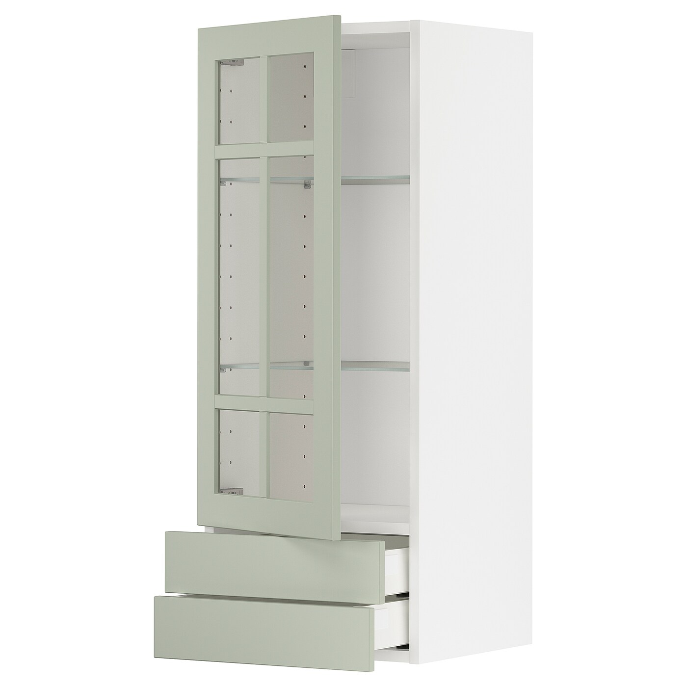Шкаф  - METOD  IKEA/  МЕТОД ИКЕА, 100х40 см, белый/зеленый