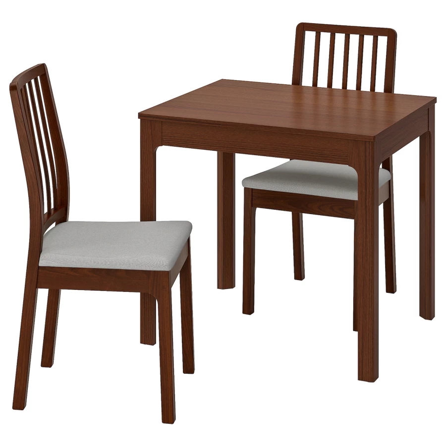 Стол и 2 стула - EKEDALEN / EKEDALEN IKEA/ ЭКЕДАЛЕН ИКЕА, 120х80  см, коричневый (изображение №1)