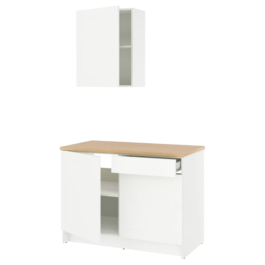 Комбинация кухонная прямая - KNOXHULT IKEA/ КНОКСХУЛЬТ ИКЕА, белый/под беленный дуб (изображение №1)