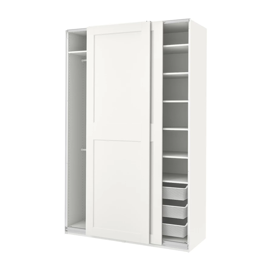 Шкаф-купе - IKEA PAX/GRIMO/ПАКС/ГРИМО ИКЕА, 150x66x236 см, белый (изображение №1)
