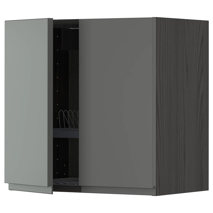 Навесной шкаф с сушилкой - METOD IKEA/ МЕТОД ИКЕА, 60х60 см, темно-серый (изображение №1)