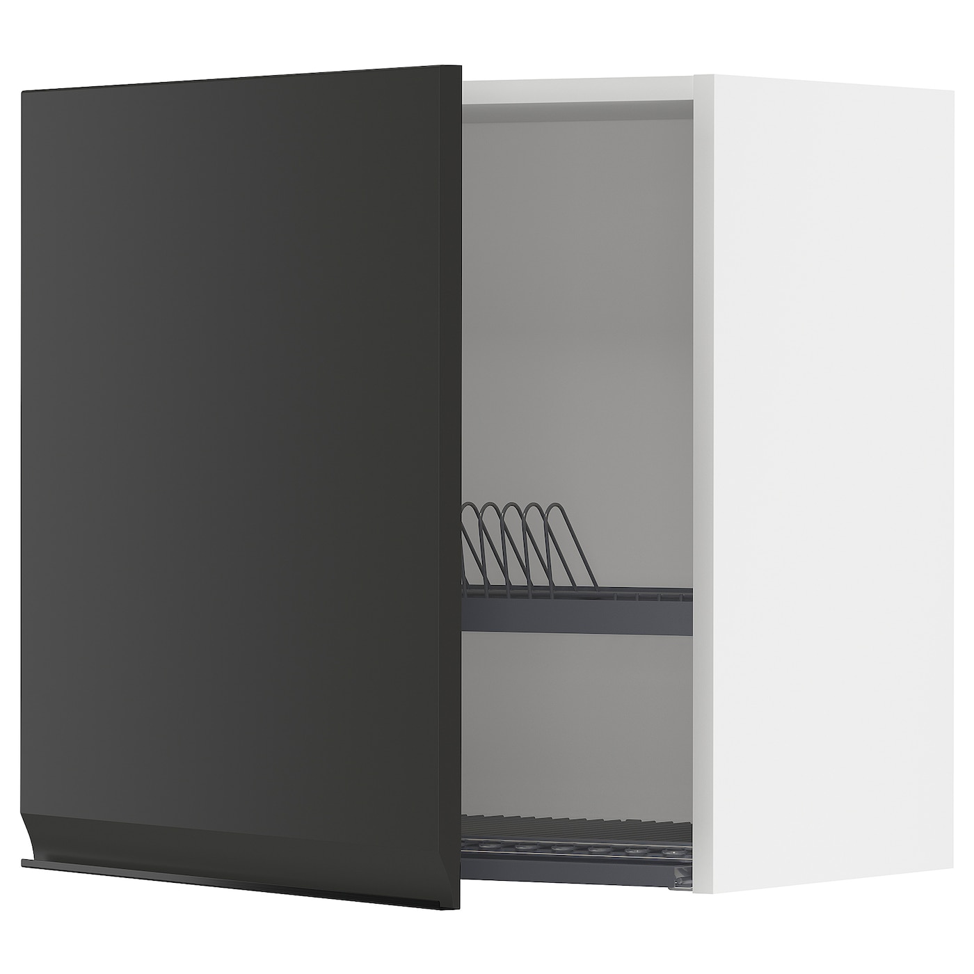 Навесной шкаф с сушилкой - METOD IKEA/ МЕТОД ИКЕА, 60х60 см, черный/белый