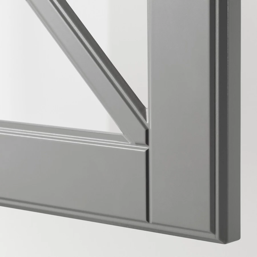 Дверца со стеклом - IKEA BODBYN, 40х40 см, серый, БУДБИН ИКЕА (изображение №3)