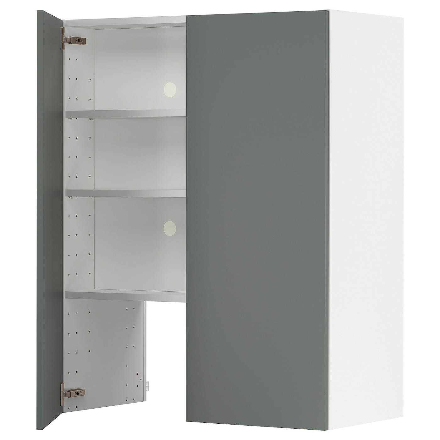 Навесной шкаф с полкой - METOD IKEA/ МЕТОД ИКЕА, 100х80 см, белый/темно-зеленый