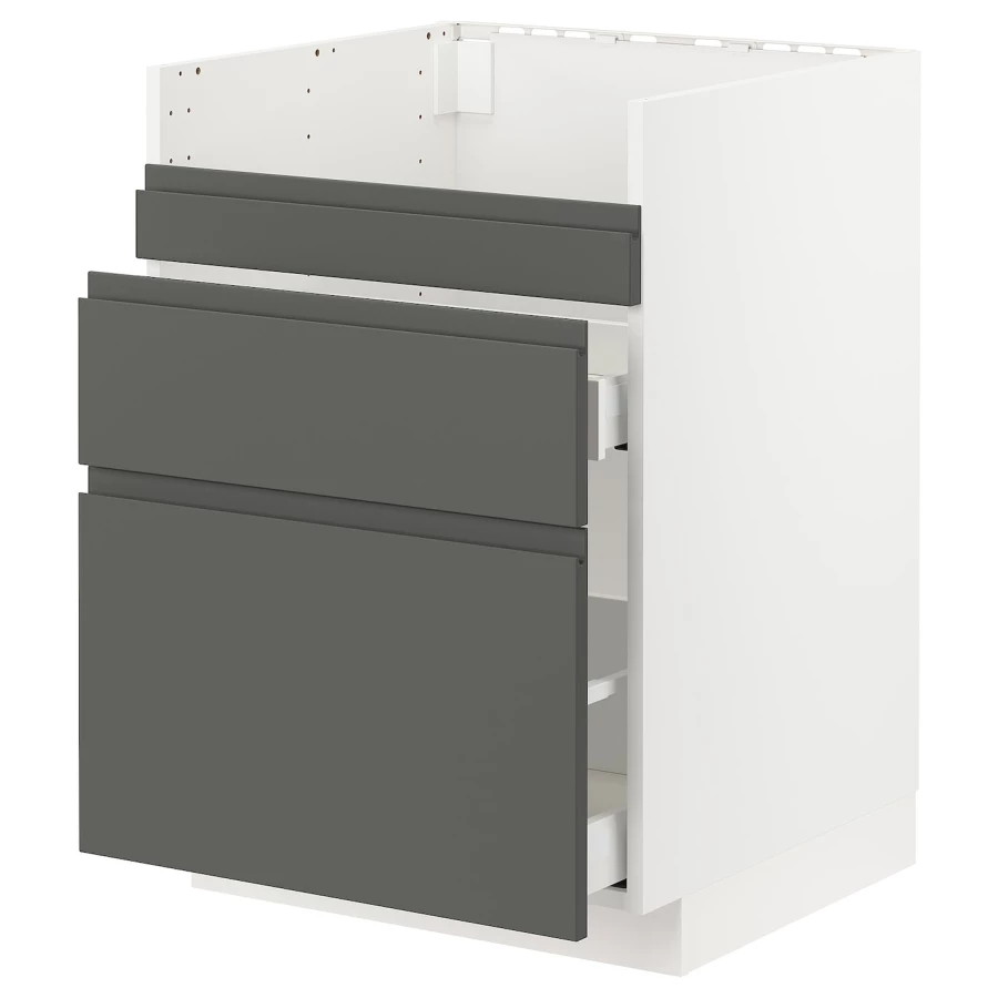 Шкаф под раковину /3 шт/2 шт - METOD / HAVSEN  IKEA/ МЕТОД/ХАВСЕН/ИКЕА, 88х60 см,  белый/серый (изображение №1)